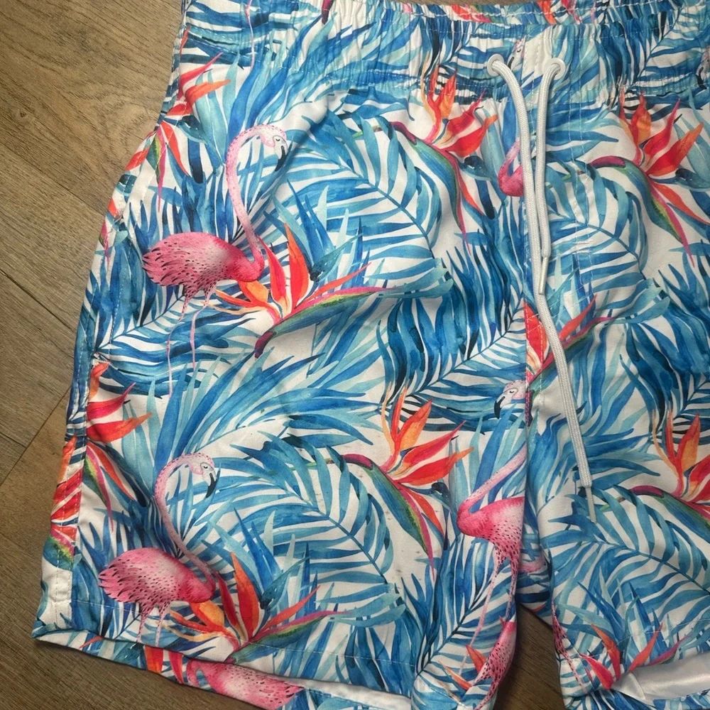 RING OF FIRE Men's Tropical Ocean Pool Shorts Size‎ Medium EUC
